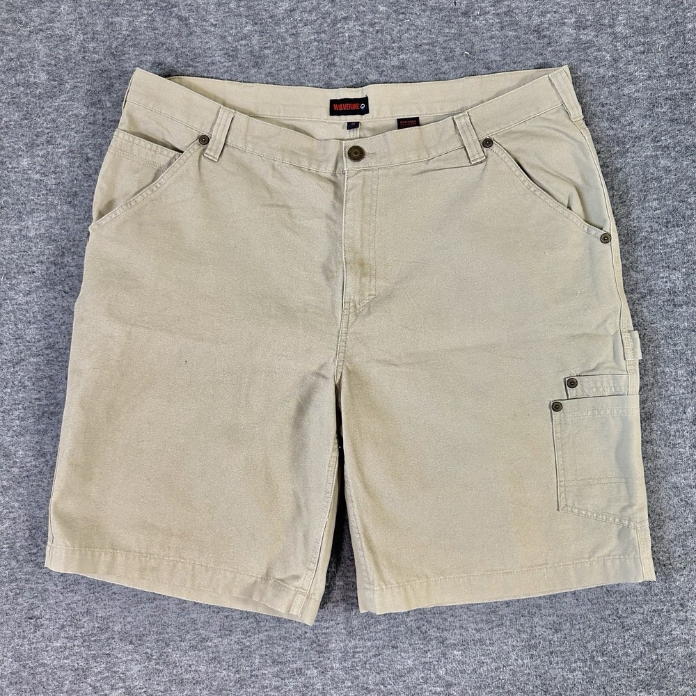 Wolverine Shorts Men's Size 40 Beige Carpenter Flat‎ Front Workwear Heavyweight